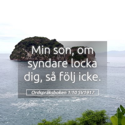 Picture 05 - Ordspråksboken 1:10 SV1917 - Min son, om syndare locka dig, så följ - Bible Verse Picture