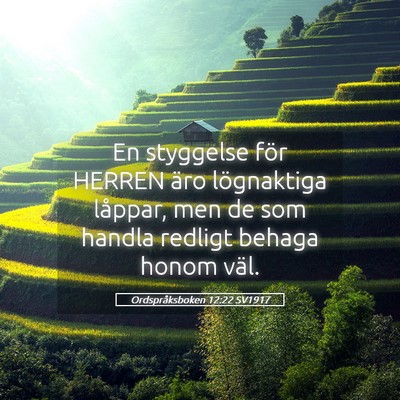 Picture 05 - Ordspråksboken 12:22 SV1917 - En styggelse för HERREN äro lögnaktiga - Bible Verse Picture