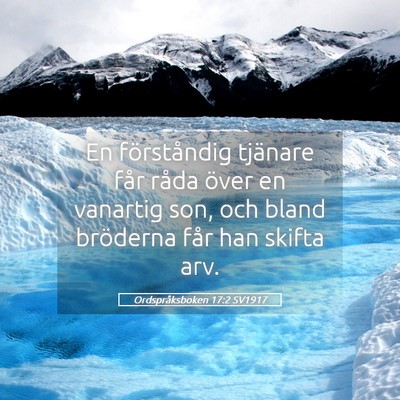 Picture 05 - Ordspråksboken 17:2 SV1917 - En förståndig tjänare får råda över en - Bible Verse Picture