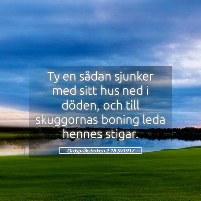 Picture 05 - Ordspråksboken 2:18 SV1917 - Ty en sådan sjunker med sitt hus ned i döden, - Bible Verse Picture