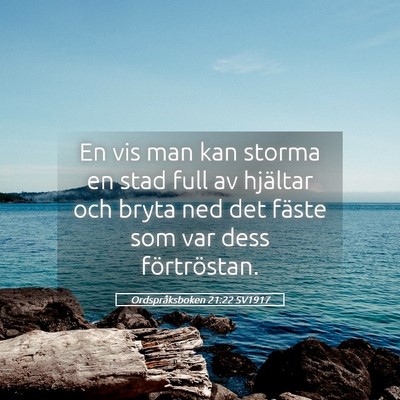 Picture 05 - Ordspråksboken 21:22 SV1917 - En vis man kan storma en stad full av hjältar - Bible Verse Picture