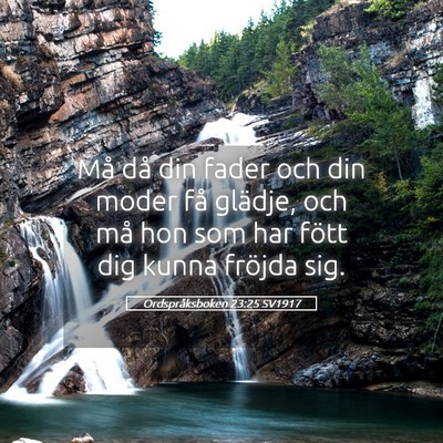 Picture 05 - Ordspråksboken 23:25 SV1917 - Må då din fader och din moder få glädje, och - Bible Verse Picture