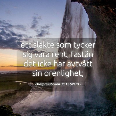 Picture 05 - Ordspråksboken 30:12 SV1917 - ett släkte som tycker sig vara rent, fastän det - Bible Verse Picture