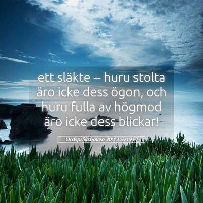 Picture 05 - Ordspråksboken 30:13 SV1917 - ett släkte -- huru stolta äro icke dess ögon, - Bible Verse Picture