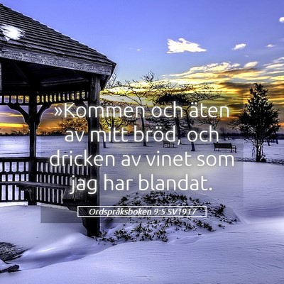 Picture 05 - Ordspråksboken 9:5 SV1917 - »Kommen och äten av mitt bröd, och dricken av - Bible Verse Picture