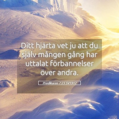 Picture 05 - Predikaren 7:23 SV1917 - Ditt hjärta vet ju att du själv mången gång - Bible Verse Picture