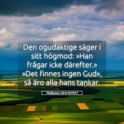 Picture 05 - Psaltaren 10:4 SV1917 - Den ogudaktige säger i sitt högmod: »Han - Bible Verse Picture