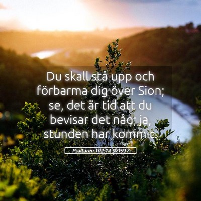 Picture 05 - Psaltaren 102:14 SV1917 - Du skall stå upp och förbarma dig över Sion; - Bible Verse Picture