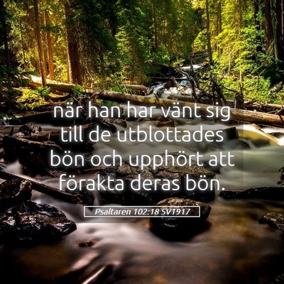 Picture 05 - Psaltaren 102:18 SV1917 - när han har vänt sig till de utblottades bön - Bible Verse Picture