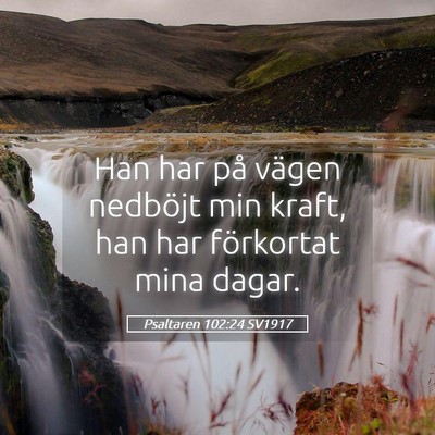 Picture 05 - Psaltaren 102:24 SV1917 - Han har på vägen nedböjt min kraft, han har - Bible Verse Picture