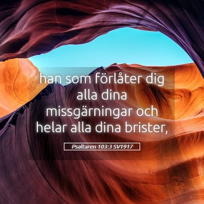 Picture 05 - Psaltaren 103:3 SV1917 - han som förlåter dig alla dina missgärningar - Bible Verse Picture