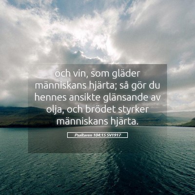 Picture 05 - Psaltaren 104:15 SV1917 - och vin, som gläder människans hjärta; så - Bible Verse Picture