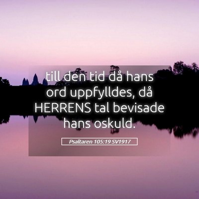 Picture 05 - Psaltaren 105:19 SV1917 - till den tid då hans ord uppfylldes, då HERRENS - Bible Verse Picture