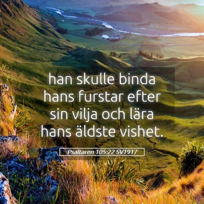 Picture 05 - Psaltaren 105:22 SV1917 - han skulle binda hans furstar efter sin vilja och - Bible Verse Picture