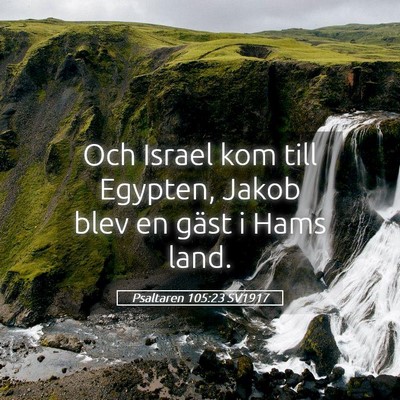 Picture 05 - Psaltaren 105:23 SV1917 - Och Israel kom till Egypten, Jakob blev en gäst - Bible Verse Picture