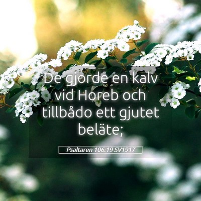 Picture 05 - Psaltaren 106:19 SV1917 - De gjorde en kalv vid Horeb och tillbådo ett - Bible Verse Picture