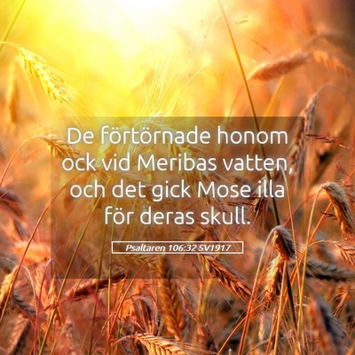 Picture 05 - Psaltaren 106:32 SV1917 - De förtörnade honom ock vid Meribas vatten, och - Bible Verse Picture
