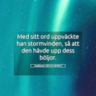 Picture 05 - Psaltaren 107:25 SV1917 - Med sitt ord uppväckte han stormvinden, så att - Bible Verse Picture