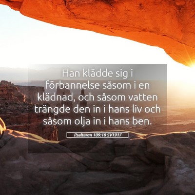Picture 05 - Psaltaren 109:18 SV1917 - Han klädde sig i förbannelse såsom i en - Bible Verse Picture