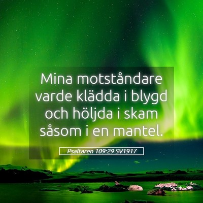 Picture 05 - Psaltaren 109:29 SV1917 - Mina motståndare varde klädda i blygd och - Bible Verse Picture