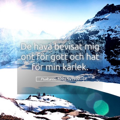 Picture 05 - Psaltaren 109:5 SV1917 - De hava bevisat mig ont för gott och hat för - Bible Verse Picture