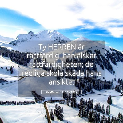 Picture 05 - Psaltaren 11:7 SV1917 - Ty HERREN är rättfärdig, han älskar - Bible Verse Picture