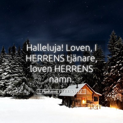 Picture 05 - Psaltaren 113:1 SV1917 - Halleluja! Loven, I HERRENS tjänare, loven - Bible Verse Picture