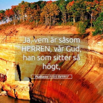 Picture 05 - Psaltaren 113:5 SV1917 - Ja, vem är såsom HERREN, vår Gud, han som - Bible Verse Picture