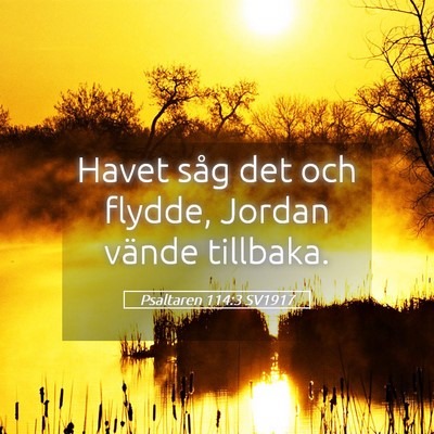 Picture 05 - Psaltaren 114:3 SV1917 - Havet såg det och flydde, Jordan vände - Bible Verse Picture