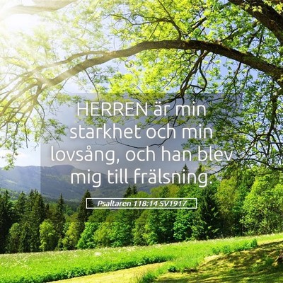 Picture 05 - Psaltaren 118:14 SV1917 - HERREN är min starkhet och min lovsång, och han - Bible Verse Picture