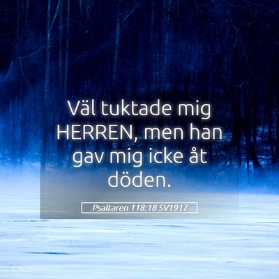 Picture 05 - Psaltaren 118:18 SV1917 - Väl tuktade mig HERREN, men han gav mig icke åt - Bible Verse Picture
