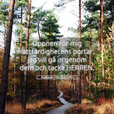 Picture 05 - Psaltaren 118:19 SV1917 - Öppnen för mig rättfärdighetens portar; jag - Bible Verse Picture