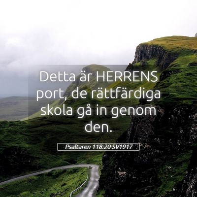 Picture 05 - Psaltaren 118:20 SV1917 - Detta är HERRENS port, de rättfärdiga skola - Bible Verse Picture