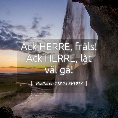 Picture 05 - Psaltaren 118:25 SV1917 - Ack HERRE, fräls! Ack HERRE, låt väl - Bible Verse Picture