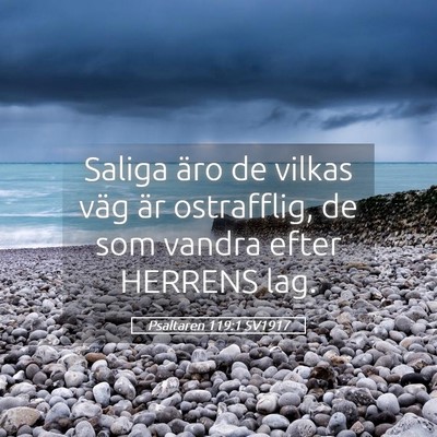 Picture 05 - Psaltaren 119:1 SV1917 - Saliga äro de vilkas väg är ostrafflig, de som - Bible Verse Picture