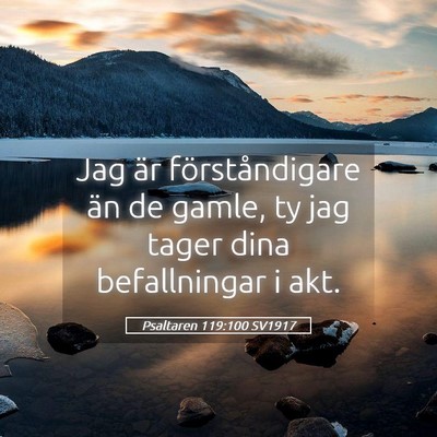 Picture 05 - Psaltaren 119:100 SV1917 - Jag är förståndigare än de gamle, ty jag - Bible Verse Picture