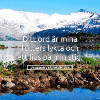 Picture 05 - Psaltaren 119:105 SV1917 - Ditt ord är mina fötters lykta och ett ljus på - Bible Verse Picture