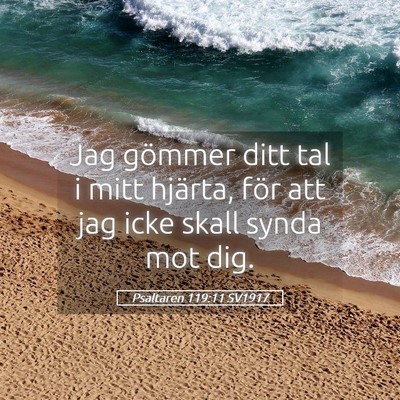 Picture 05 - Psaltaren 119:11 SV1917 - Jag gömmer ditt tal i mitt hjärta, för att jag - Bible Verse Picture