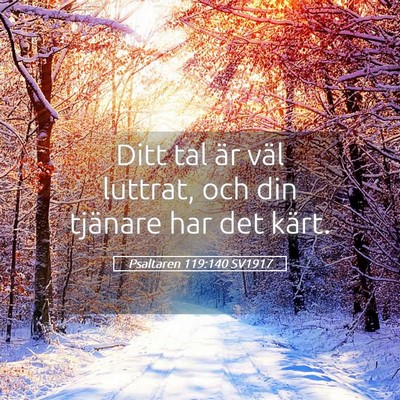 Picture 05 - Psaltaren 119:140 SV1917 - Ditt tal är väl luttrat, och din tjänare har - Bible Verse Picture