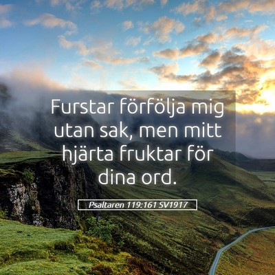 Picture 05 - Psaltaren 119:161 SV1917 - Furstar förfölja mig utan sak, men mitt hjärta - Bible Verse Picture