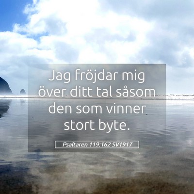 Picture 05 - Psaltaren 119:162 SV1917 - Jag fröjdar mig över ditt tal såsom den som - Bible Verse Picture