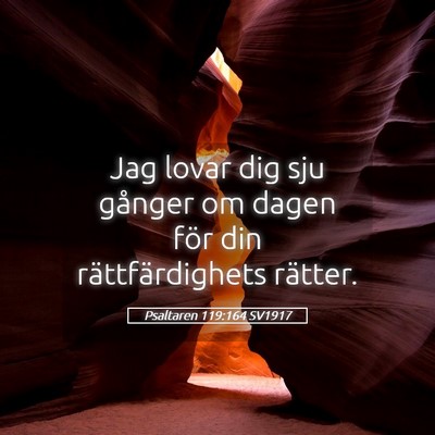 Picture 05 - Psaltaren 119:164 SV1917 - Jag lovar dig sju gånger om dagen för din - Bible Verse Picture