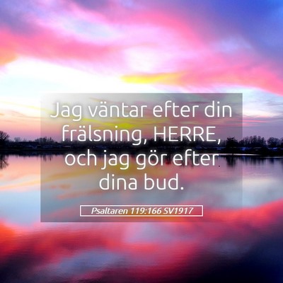 Picture 05 - Psaltaren 119:166 SV1917 - Jag väntar efter din frälsning, HERRE, och jag - Bible Verse Picture