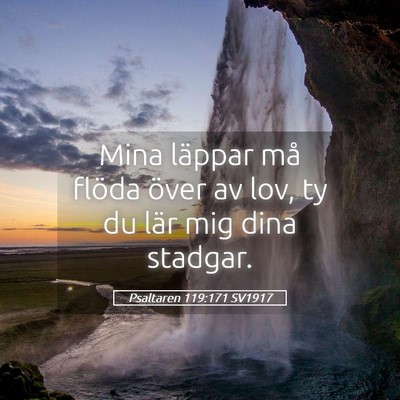Picture 05 - Psaltaren 119:171 SV1917 - Mina läppar må flöda över av lov, ty du lär - Bible Verse Picture