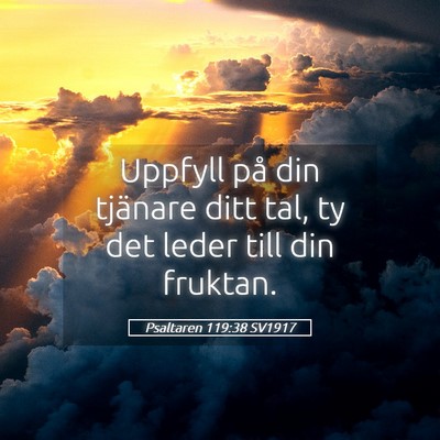 Picture 05 - Psaltaren 119:38 SV1917 - Uppfyll på din tjänare ditt tal, ty det leder - Bible Verse Picture