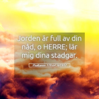 Picture 05 - Psaltaren 119:64 SV1917 - Jorden är full av din nåd, o HERRE; lär mig - Bible Verse Picture