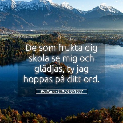 Picture 05 - Psaltaren 119:74 SV1917 - De som frukta dig skola se mig och glädjas, ty - Bible Verse Picture