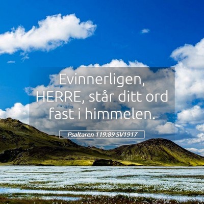 Picture 05 - Psaltaren 119:89 SV1917 - Evinnerligen, HERRE, står ditt ord fast i - Bible Verse Picture