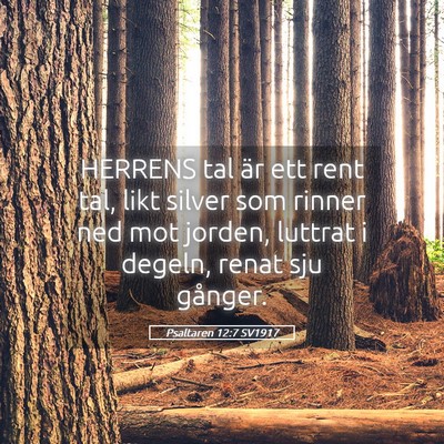 Picture 05 - Psaltaren 12:7 SV1917 - HERRENS tal är ett rent tal, likt silver som - Bible Verse Picture