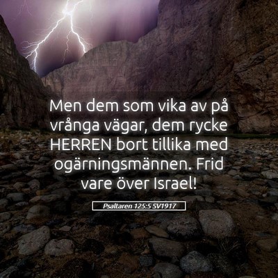 Picture 05 - Psaltaren 125:5 SV1917 - Men dem som vika av på vrånga vägar, dem rycke - Bible Verse Picture